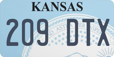 KS license plate 209DTX