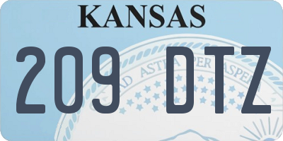 KS license plate 209DTZ