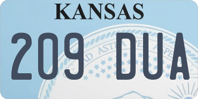 KS license plate 209DUA