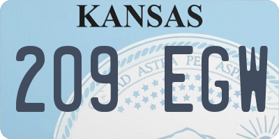 KS license plate 209EGW