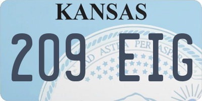 KS license plate 209EIG