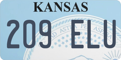 KS license plate 209ELU