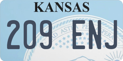 KS license plate 209ENJ