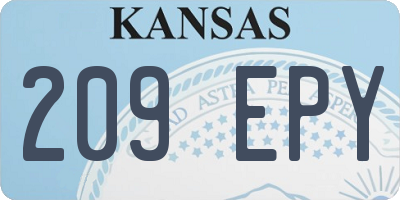KS license plate 209EPY