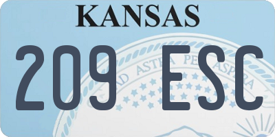KS license plate 209ESC