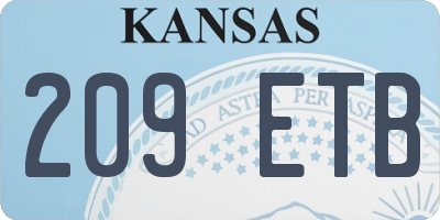 KS license plate 209ETB