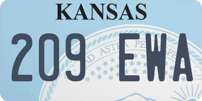 KS license plate 209EWA