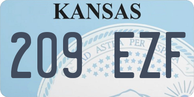 KS license plate 209EZF