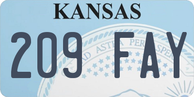 KS license plate 209FAY