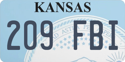 KS license plate 209FBI