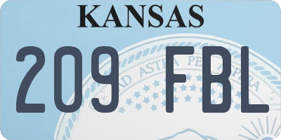KS license plate 209FBL