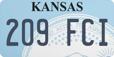 KS license plate 209FCI