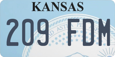 KS license plate 209FDM