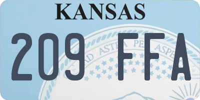 KS license plate 209FFA