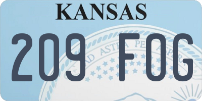 KS license plate 209FOG