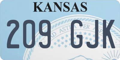 KS license plate 209GJK