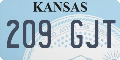 KS license plate 209GJT