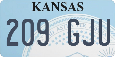 KS license plate 209GJU