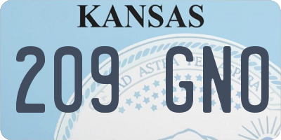 KS license plate 209GNO