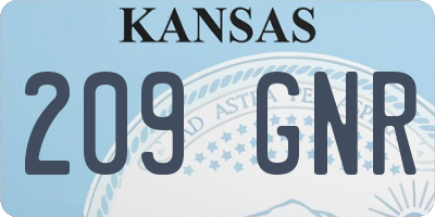 KS license plate 209GNR