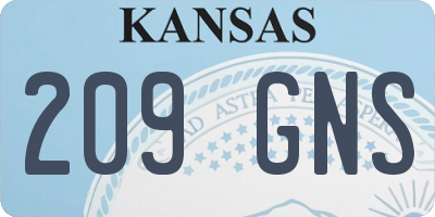 KS license plate 209GNS