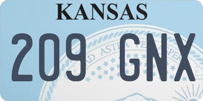 KS license plate 209GNX