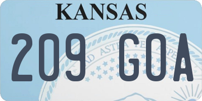 KS license plate 209GOA