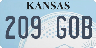 KS license plate 209GOB