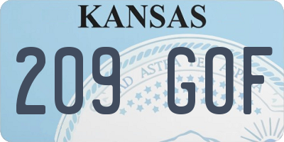 KS license plate 209GOF