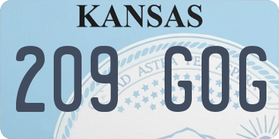 KS license plate 209GOG