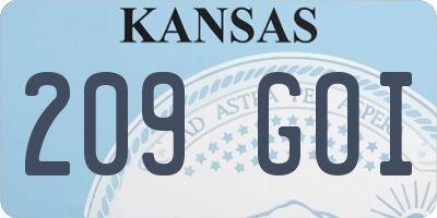 KS license plate 209GOI