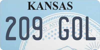 KS license plate 209GOL