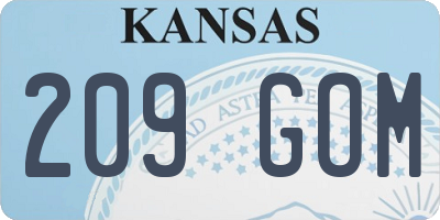 KS license plate 209GOM