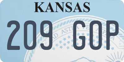 KS license plate 209GOP