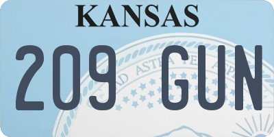 KS license plate 209GUN