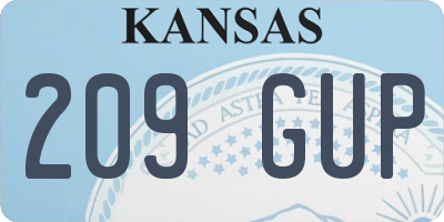 KS license plate 209GUP