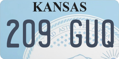 KS license plate 209GUQ