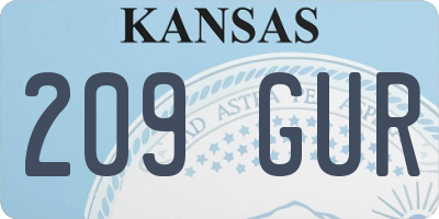 KS license plate 209GUR