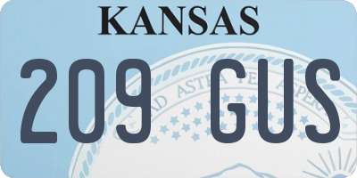 KS license plate 209GUS