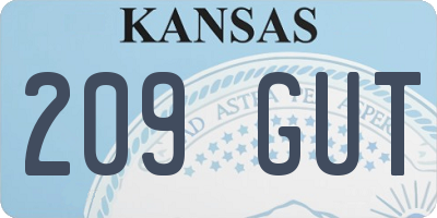 KS license plate 209GUT