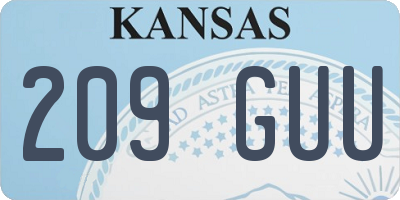 KS license plate 209GUU