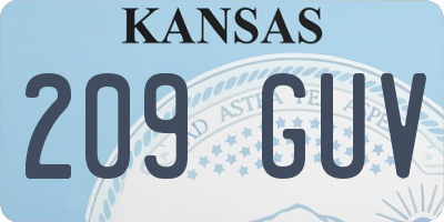 KS license plate 209GUV