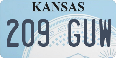 KS license plate 209GUW