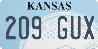 KS license plate 209GUX
