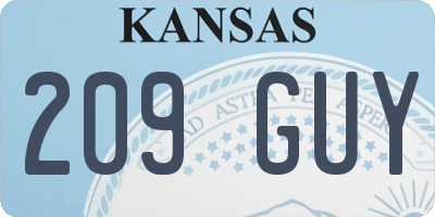 KS license plate 209GUY