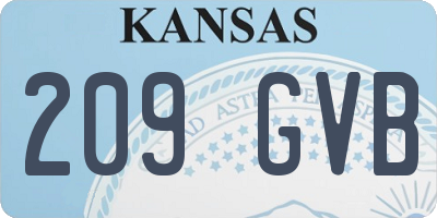 KS license plate 209GVB