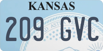 KS license plate 209GVC