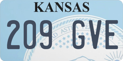 KS license plate 209GVE