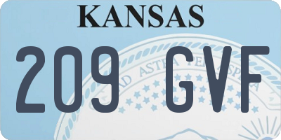 KS license plate 209GVF