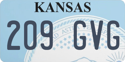 KS license plate 209GVG